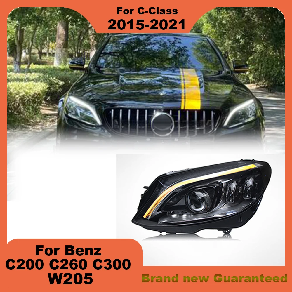 For W205 C-Class 2015-2021 C180 C200 C260 C300 Benz Headlight upgrade Maybach LED Laser Lenses Lamp Head Front Light Accessories