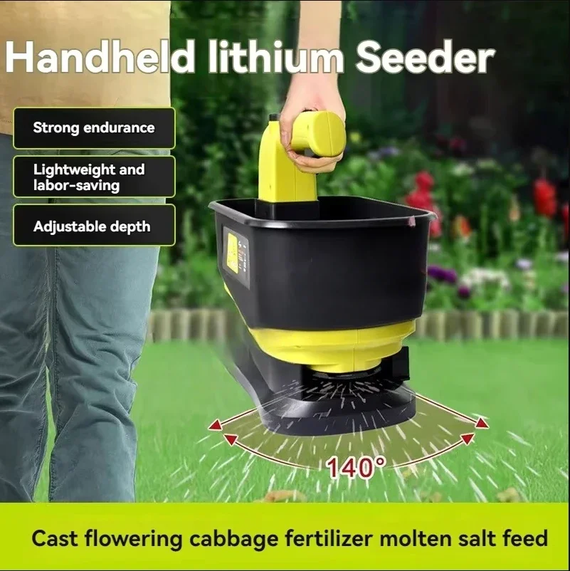 Cordless Handheld Agricultural Fertilizer Spreader With 20V Battery, Rechargeable Seeder For Grass Seed Vegetable