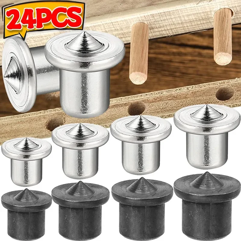 Dowel Drill Centre Points Pin Furniture Position Transfer Plug Round Wooden Locator Pin Wood Drill Bit 6/8/10/12mm Center Punch