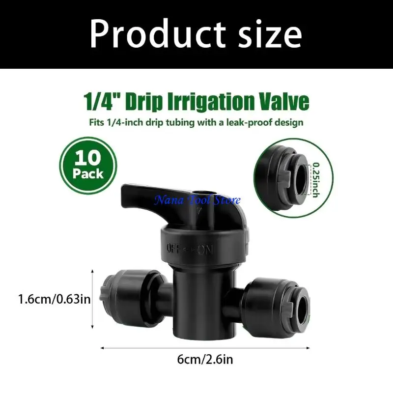 31GJ 10Pcs Push Drips Irrigation Ball Valves With Locking Clip Quickly Plastic Ball Valves Easy Installation