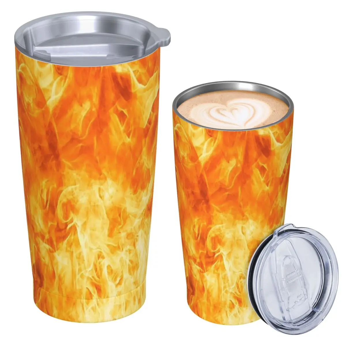 Fire Is Our Life Fire Is Our Strength Realistic Flame Stainless Steel Tumbler Vacuum Mug Thermal Cold Cups Straws With Lid 20oz
