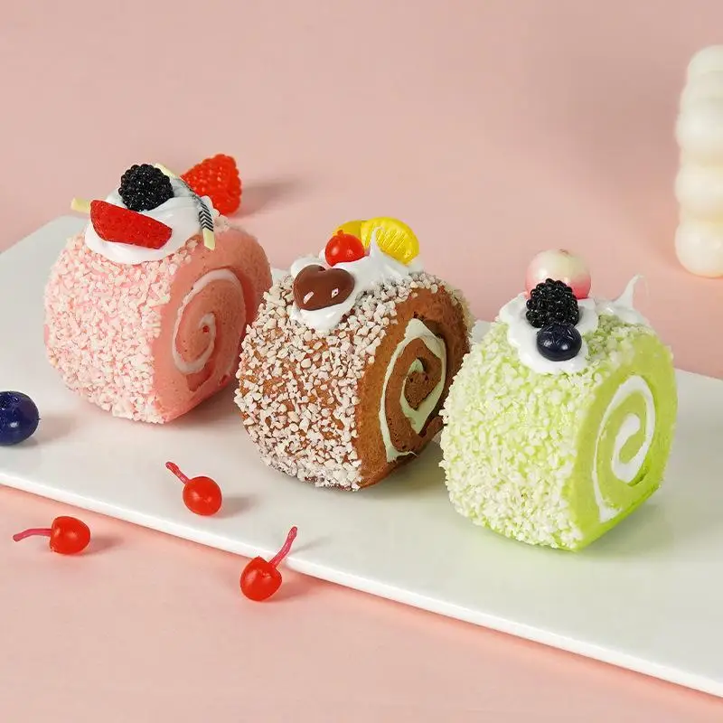 1Pcs Soft Cartoon Fruit Cake Roll Anti-stress Mochi PU Foam Toys New Slow Rebound Cake Squeeze Toy For Kids Adult