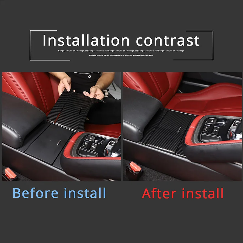 ABS Carbon Fiber/Matte black For Jaguar F-TYPE 2013-2024 Center Console Storage Box Panel Cover Trims Sticker Car Accessories