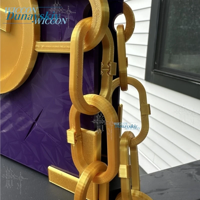 Limbus Company Middle Finger Tissue Book Of Vengeance Prop Purple Gold Chain Bound Knight Game Roleplay Halloween Party Costume view 4