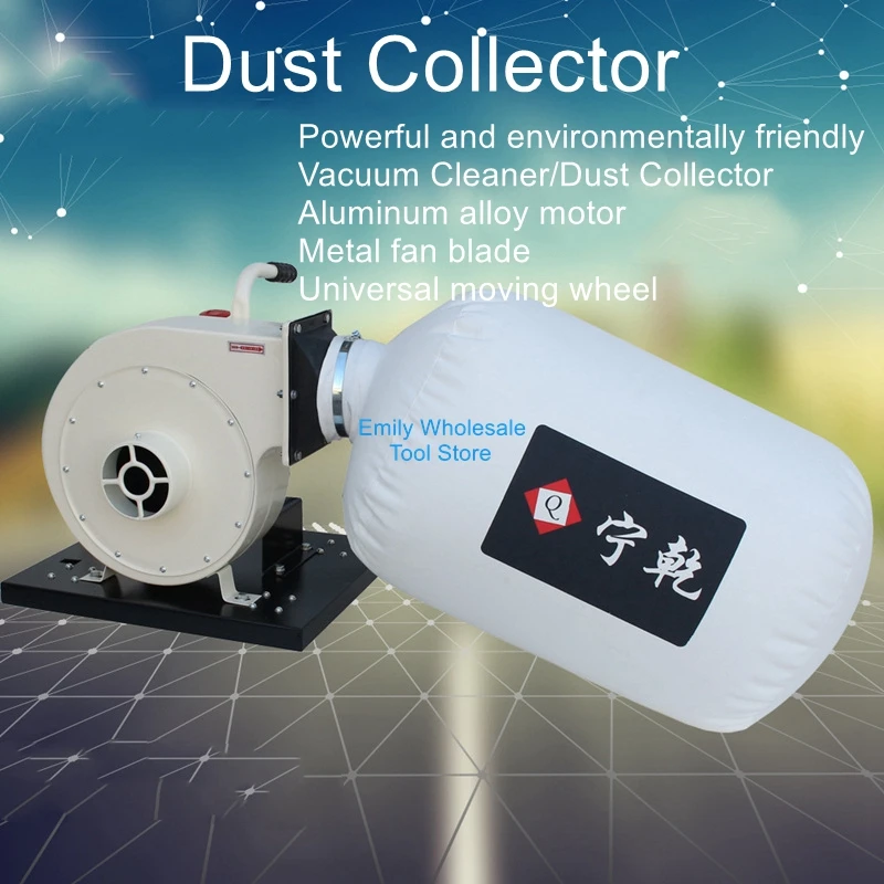 

Dry woodworking vacuum dust collector movable single bag horizontal portable carry handle fan dust collector