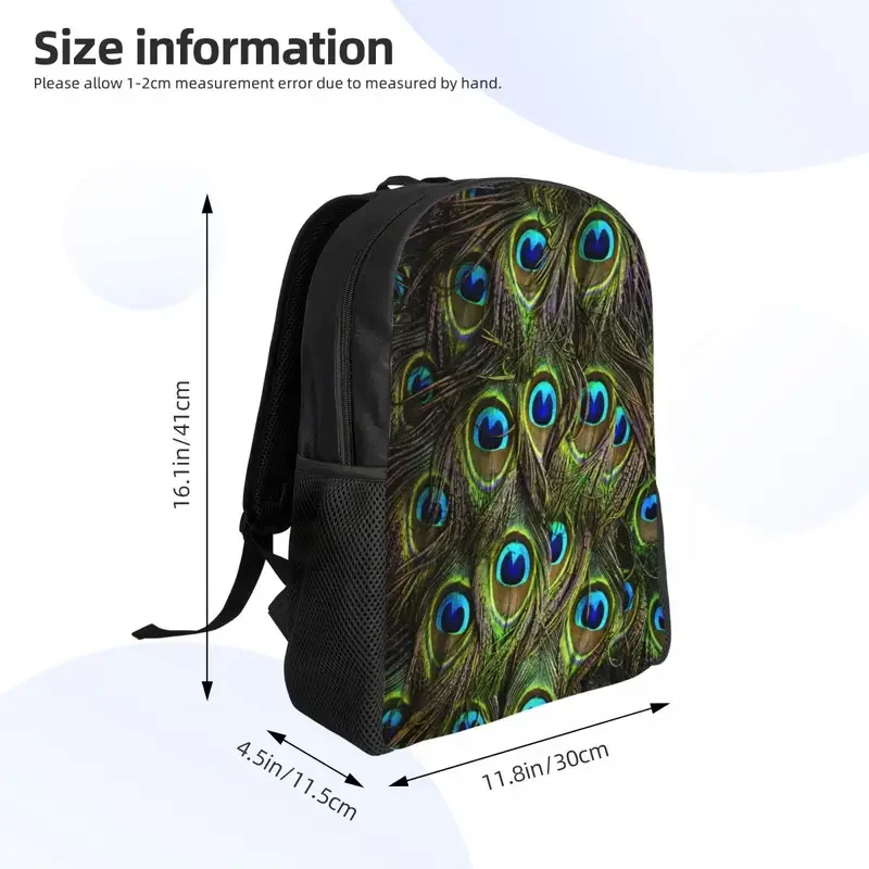 Mochila bonita y bonita de pavo real para hombre y mujer, resistente al agua, bolso escolar con estampado de plumas y animales