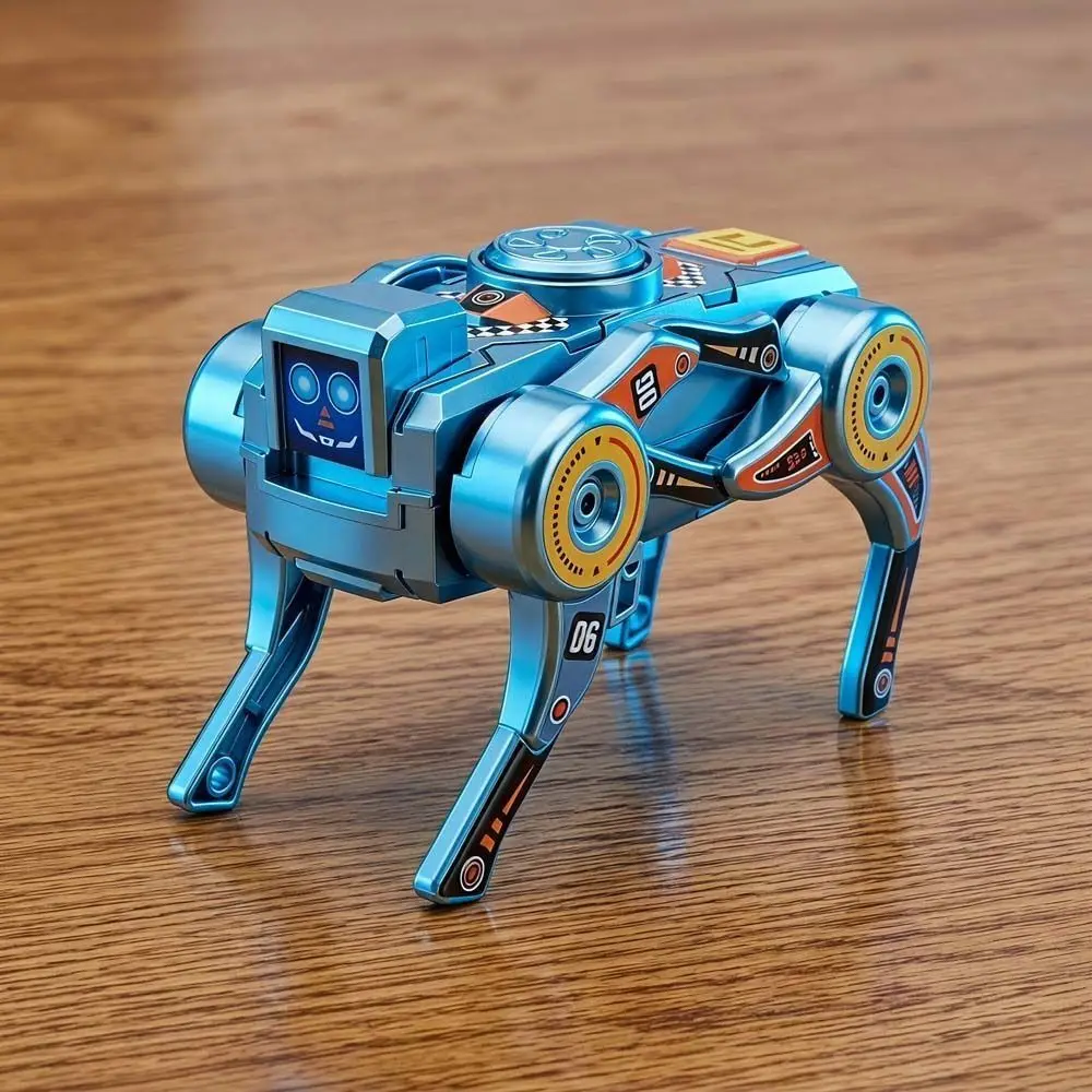 Manual Transformation Robot Dog Rotating Spinner Two-Form Structure Fidget Spinner Mechanical Style Transforming Robot