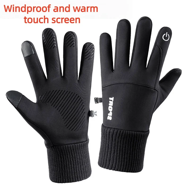    Fahrradhandschuhe Warm Halten Vollfinger Herren Winter Winddicht Fleece Fahrradhandschuh Touchscreen MTB Rennrad Handschuhe