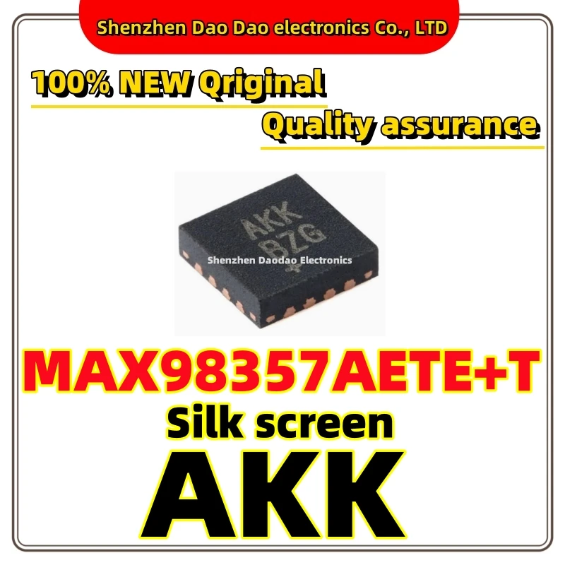 

10Pcs MAX98357AETE+T silk screen AKK TQFN-16 pin audio amplifier chip new original