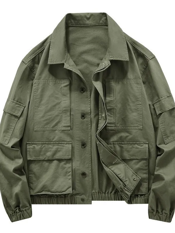 

Весенне-осенняя легкая куртка для мужчин среднего возраста 2024: Новинка, стильная городская повседневная ветрозащитная модель с длинным воротником