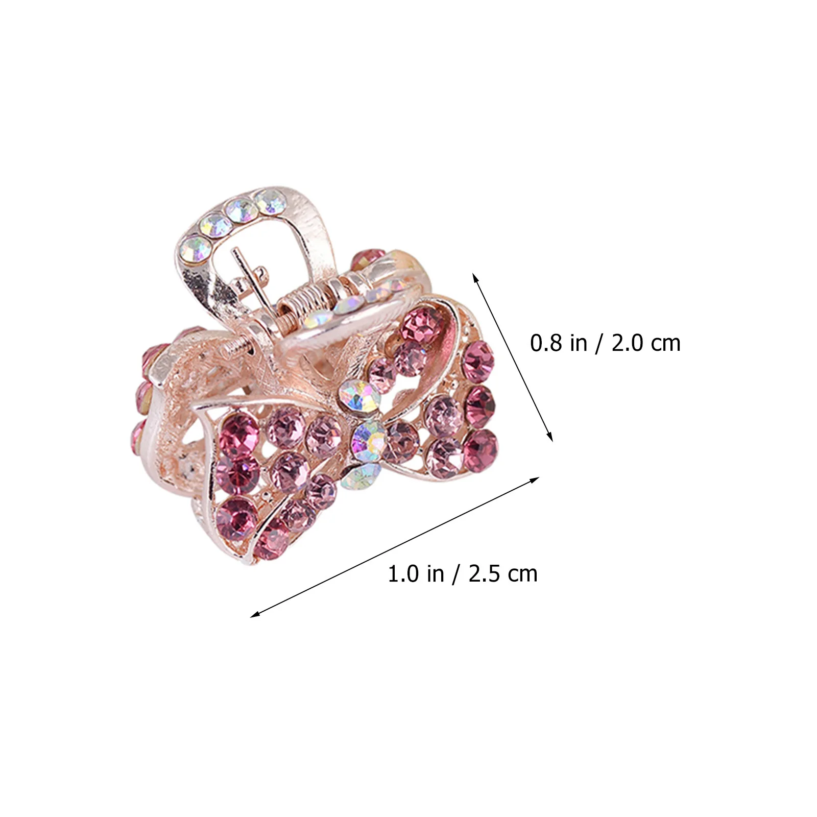 

6Pcs Rhinestone Crystal Claw Clips Metal Small Jaw Hair Clips for Women Girls Heart Bow Design Barrettes Chunky Hair Accessories