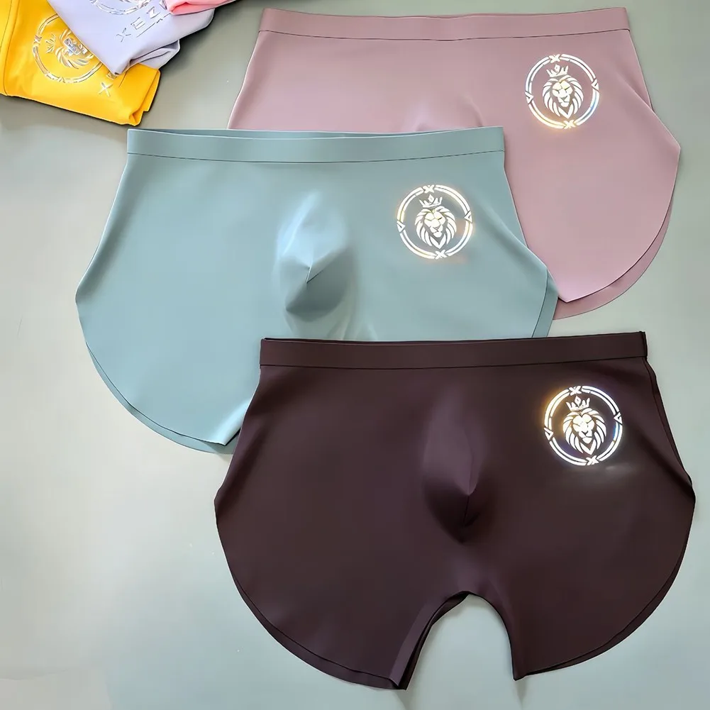 Home Casual Men Ice Silk 4XL Boxers Shorts U Pouch Comfortable Quick Drying Man Boxers Simple Basic Underwear