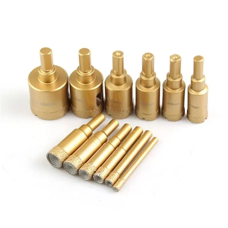 

AWAH For Angle Grinder Hole Opener Gold Brazing Drill Bits Set 12Pcs Marble Stone Reaming Saw Kit M10 Hole Opener