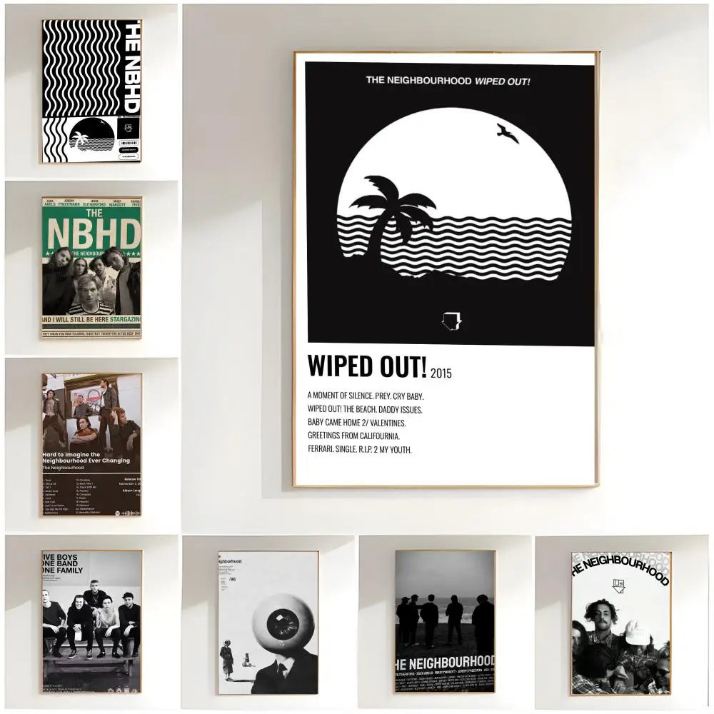 Moody Indie Alternative T-The Neighbourhood Poster Classic Wall Art  Home Decor  Peel and Stick Unframed