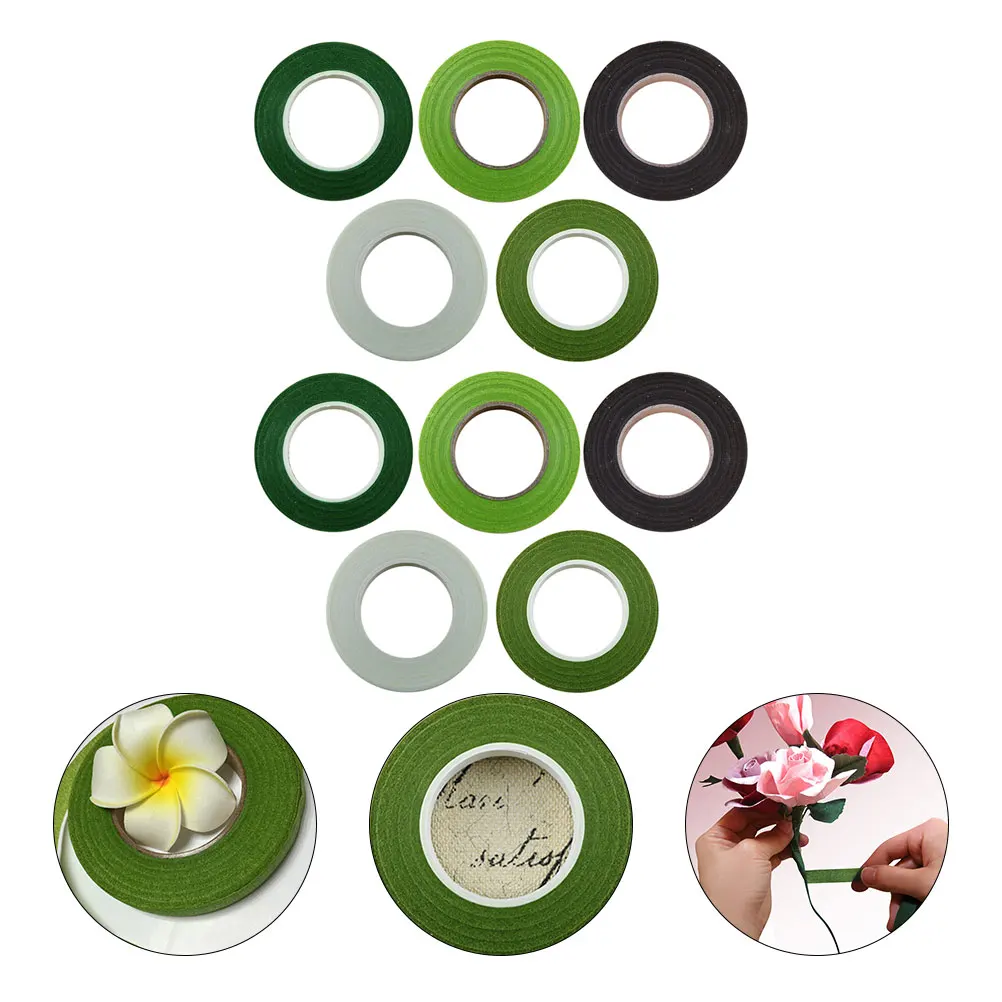 

10pcs Floral Diy Multicolor Paper Tape For Garland Scrapbooking Party Decor Gift Wrapping Holiday Decoration Floral Stem Wrap