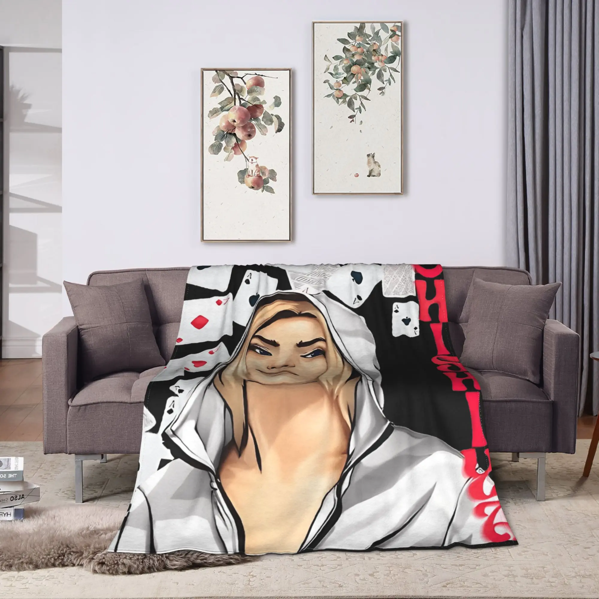 Alice In Borderland Chishiya Blanket  Camping Flannel Throw Blanket For Couch Bed Super Warm Customized Quality Bedspread Gift