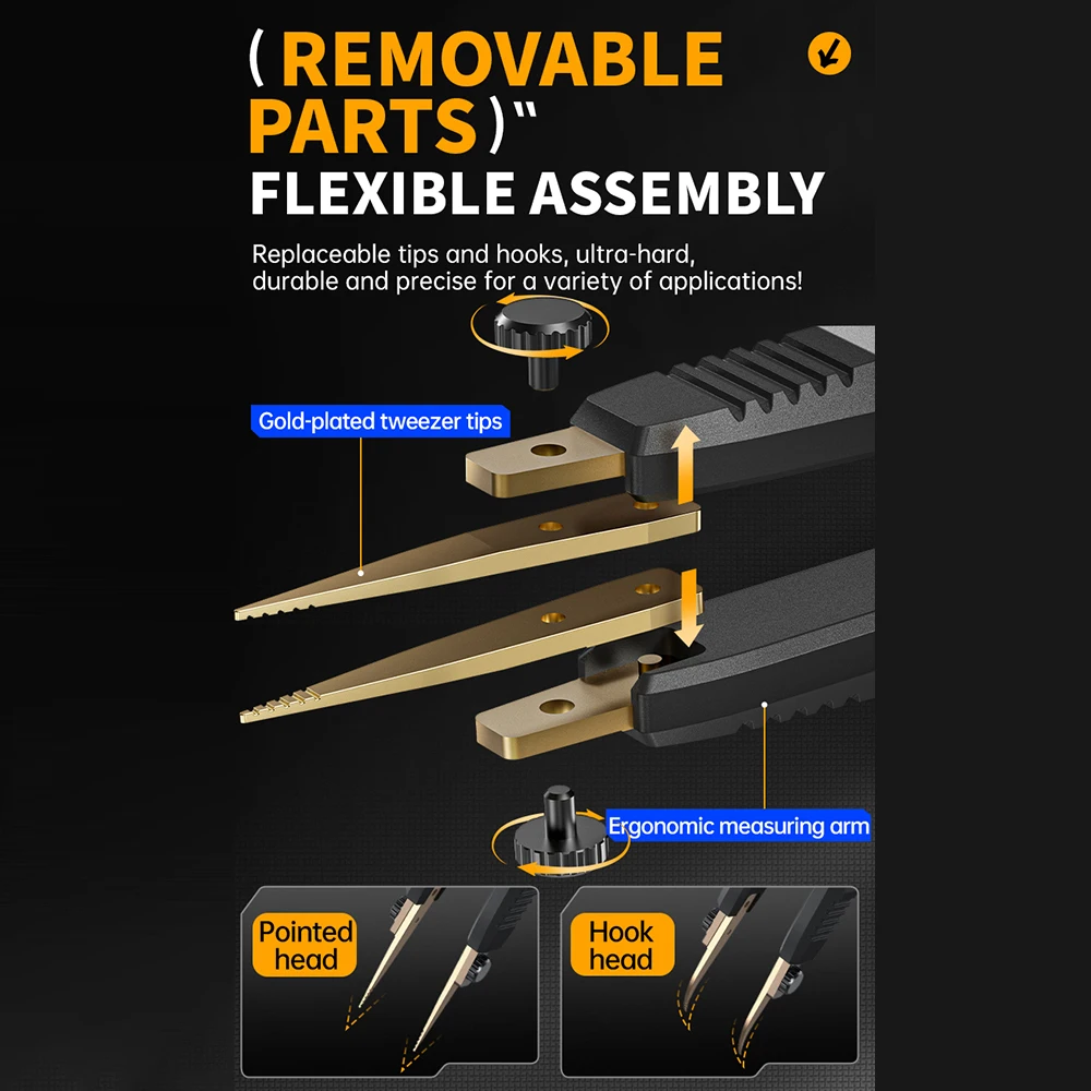 FNIRSI-pinza inteligente LCR-ST1, reconocimiento automático, LCR, SMD, ESR, probador con pantalla a Color, herramientas multímetro Digital portátiles