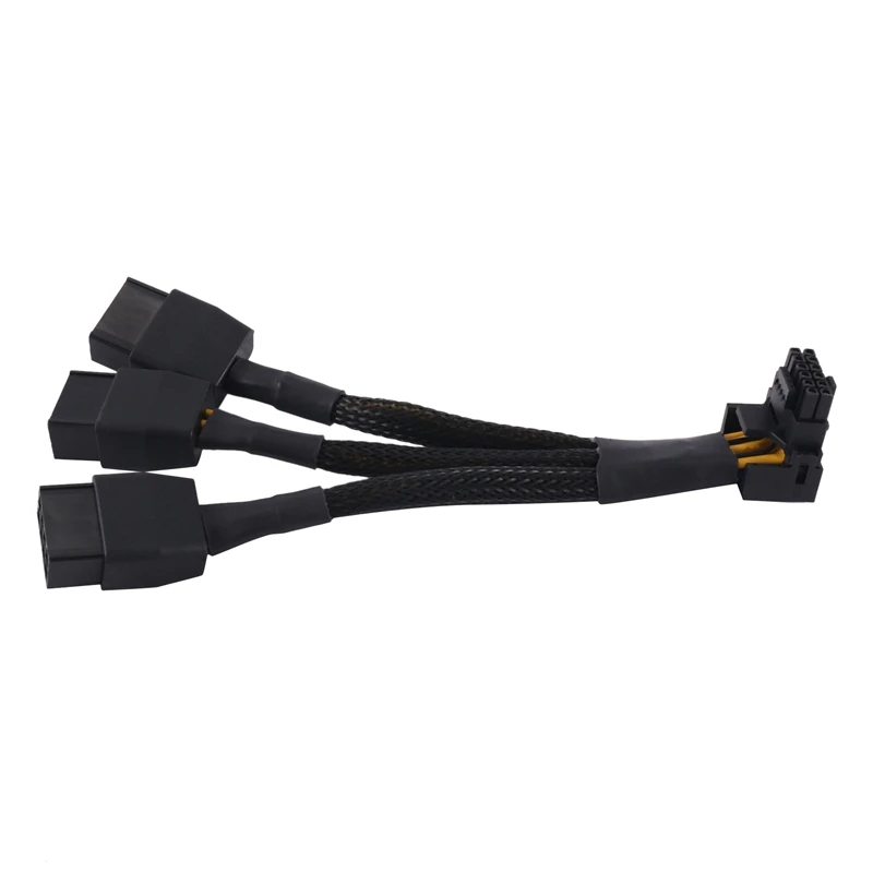 3X8pin PCI-E To 16Pin(12+4) PCI-E 5.0 12VHPWR Connector 90-Degree Elbow Cable Parts GPU RTX4090 RTX4080 Series P8X3 To 16PIN-A