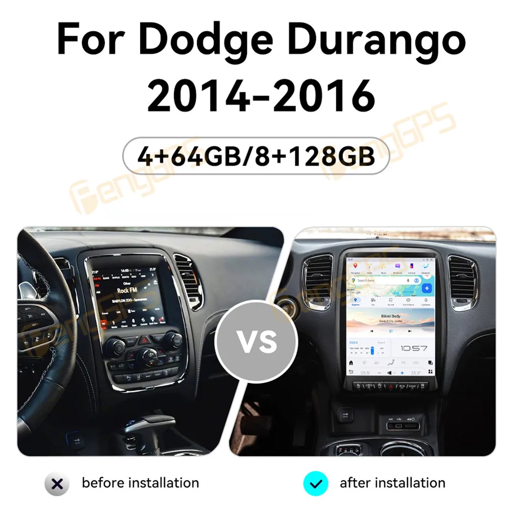 13.8 Inch Screen Car Radio For Dodge Durango 2014-2016 Android Auto GPS Navigation Multimedia Video Stereo Receiver Head Unit