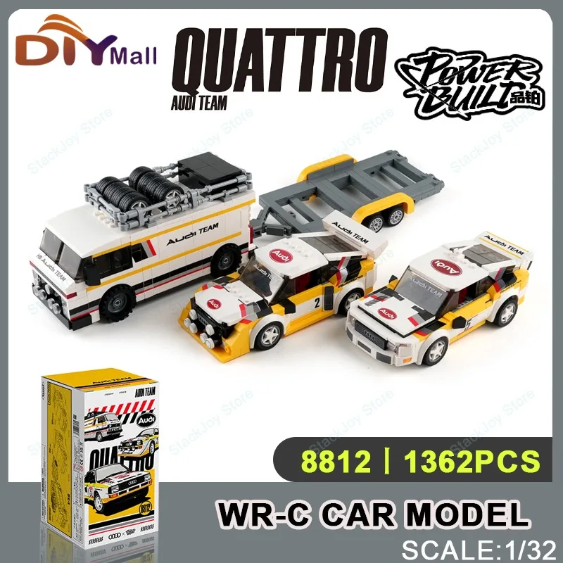 

PB8812 City WRC Team Building Kit 1:32 Scale 3-in-1 Racing Set 1362PCS Technical S1 Truck Trailer Toy Chrismas Gift For Kid Boy
