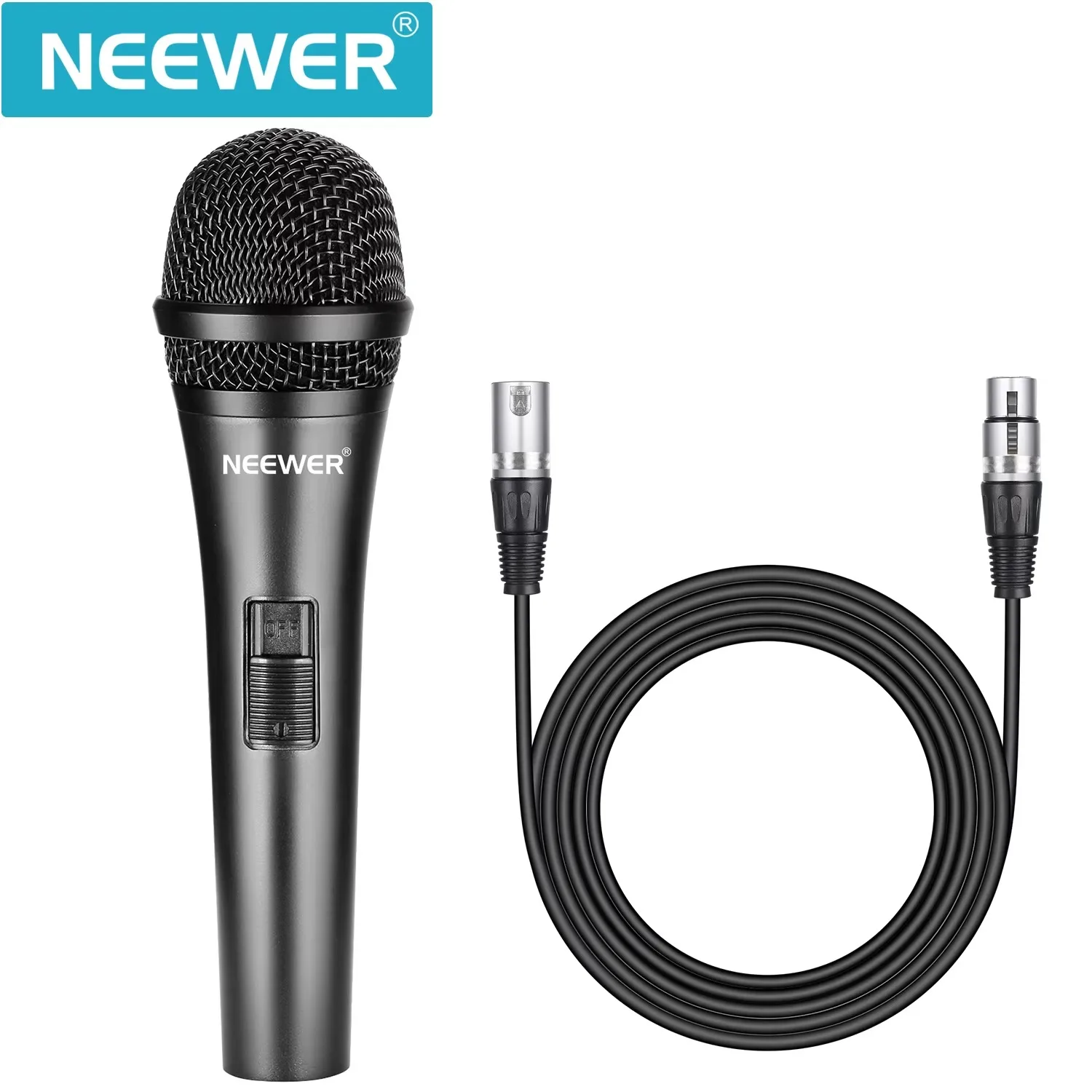Neewer Cardioid Dynamic Microphone with 3.5mm Male to XLR Female Cable Rigid Metal Construction for Professional Musical