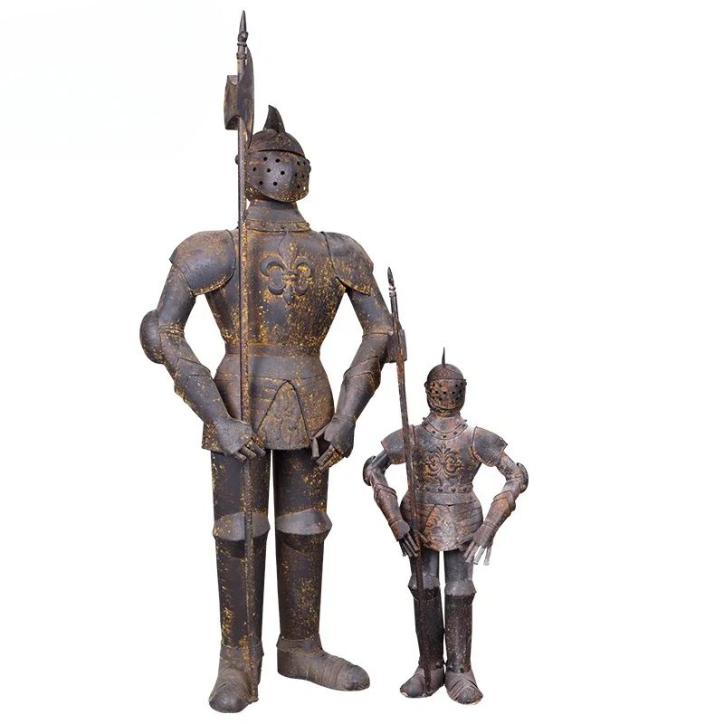 Nordic Park Character Ornament Tin Man Armor Soldier Garden Ornament Entrance Art Ornament