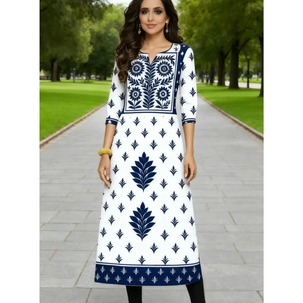 Dress Kurt Women's Fashionable Elegant Long Sleeved Straight Tube Casual Color Elephant Pattern Tenue De Priere Femme Musulmane