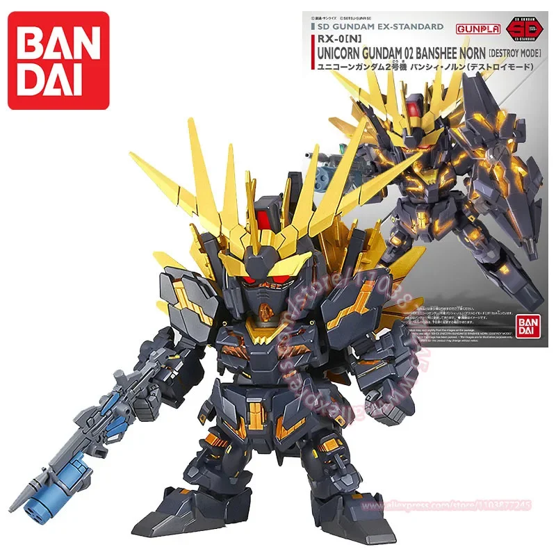 BANDAI SD EX-STANDARD RX-0[N] UNICORN GUNDAM 02 BANSHEE NORN (DESTROY MODE) BB Warrior Q Version Model Cartoon Figure Assemble