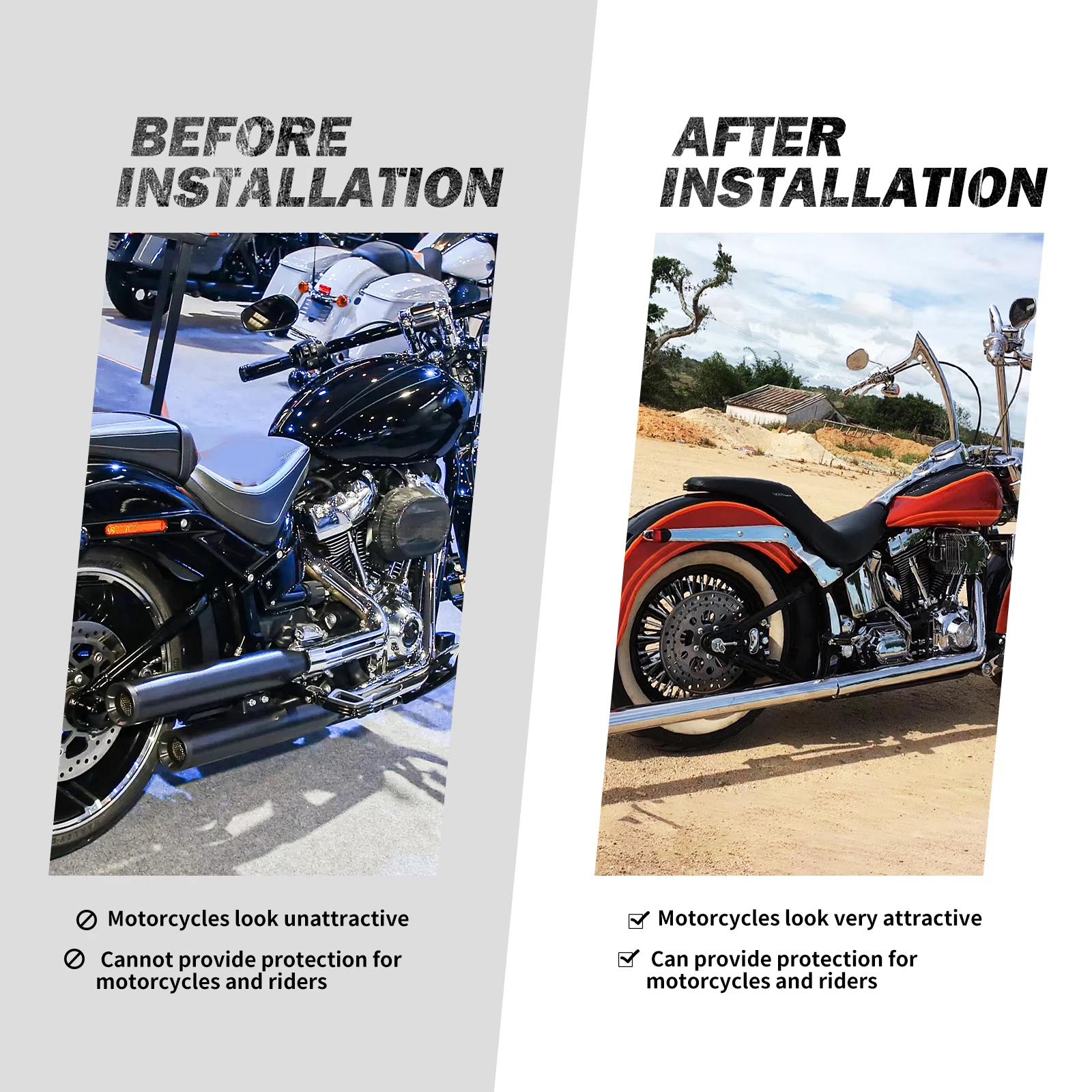 Motorcycle Exhaust Pipe Dual Exhaust System For Harley Heritage Softail Classic Deluxe Fatboy FLSTF FLSTC FLSTN 2007-2017 Chrome