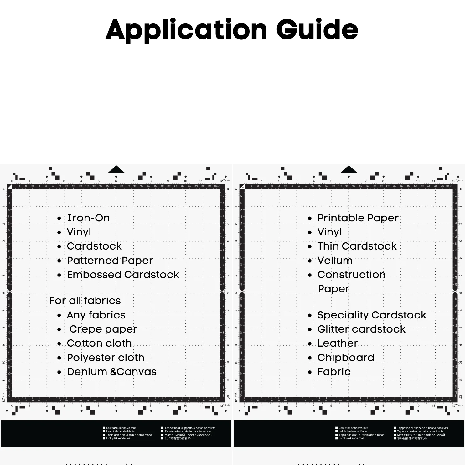 Tappetino da taglio Brother ScanNCut serie ADX 12*12 - Tappetino in PVC standard a basso stack, inodore, compatibile con cartoncino e vinile