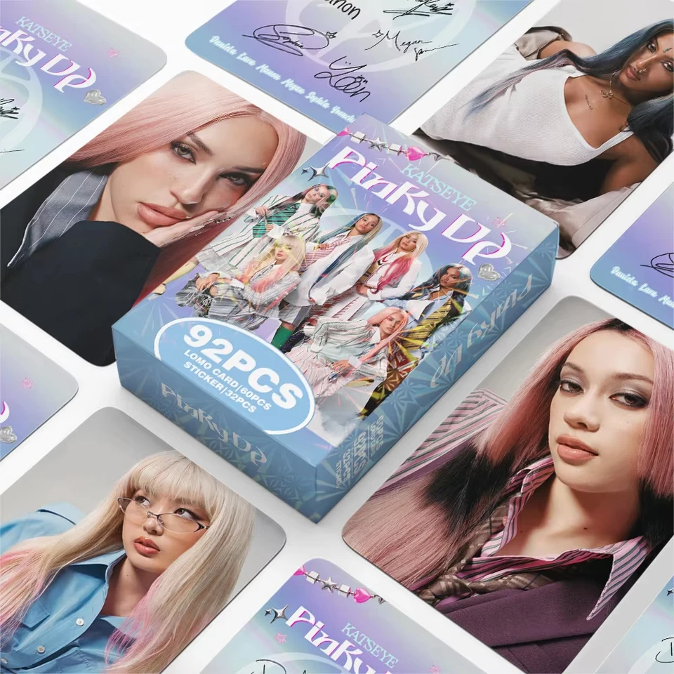 55Pcs/Set Idol KATSEYE New Album PINKY UP Lomo Cards And Stickers