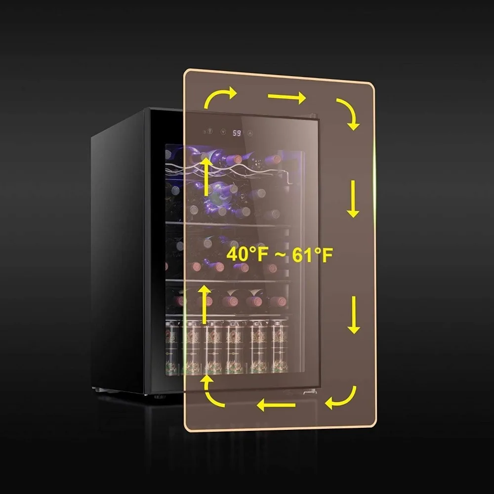 Холодильник для вина на 36 бутылок/шкаф для напитков, электронный холодильник, маленький мини-погреб, пивная сода, бар, холодильник, Бесшумный Компрессор