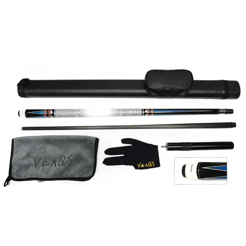 Carbon fiber shaft billiard cue 1/2 pool stick 58