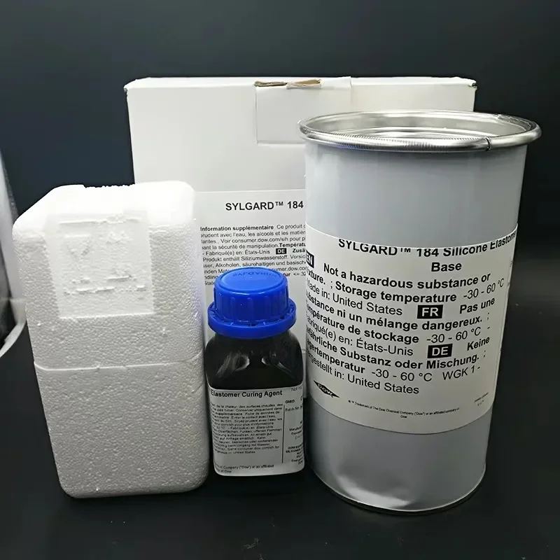 American Dow Corning DC184 PDMS الغراء البصري Dow Corning 184 واضح Polydimethylsiloxane مرنة بوتينغ الغراء