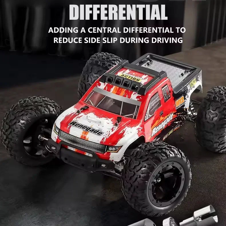 1:10 High Speed RC Racing Car 80KM/H 4WD RC Car Brushless Off-Road Climbing Truck LED Lights Waterproof Remote Control Car Toy