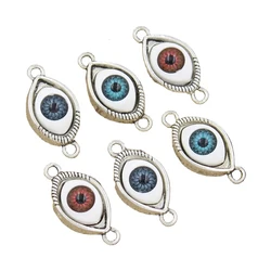 6pcs Charms 4colors Devil Eye 30x15mm Antique Tibetan Pendant Findings Accessories DIY Vintage Choker Handmade Jewelry