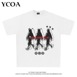 Men Graphic T-Shirts Oversized Cotton Summer Korean Fashion Y2k Streetwear Tops Short Sleeve Tees Pulovers Aesthetic Clothing