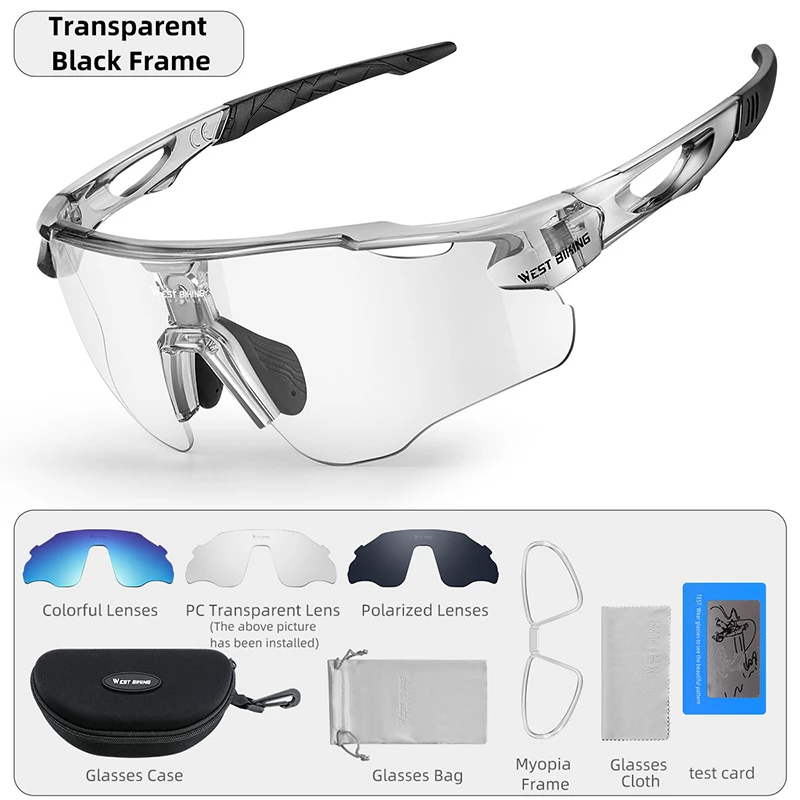 

Fashion Interchangeable Lenses Cycling Glasses Men Women UV400 Goggles Photochromic Sunglasses Sports Driving Bike Eyewear