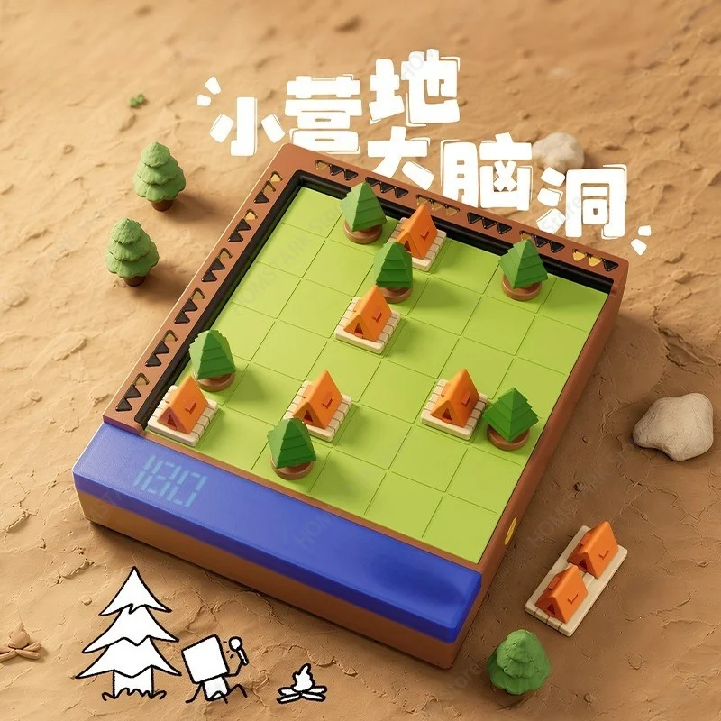 Camping Themed Puzzle Board Game Logical Reasoning Brain Teaser Toy For Kids Desktop Interactive Game Birthday Holiday Gift