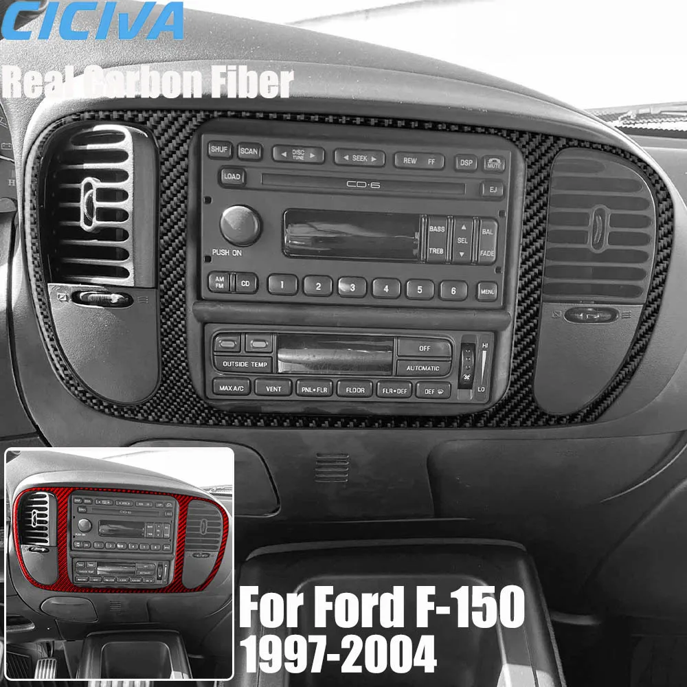 

Real Carbon Fiber Car Accessories Radio Panel Trim Cover Soft Sticker For Ford F-150 1997 1998 1999 2000 2001 2002 2003 2004