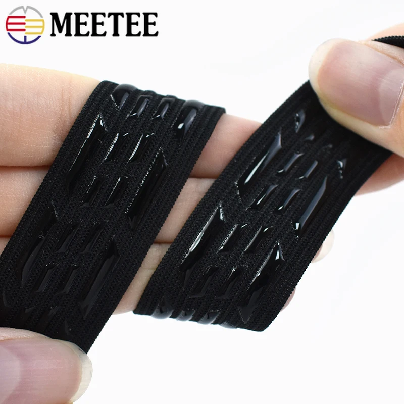 10Meters 20-40mm Elastic Band Non-slip Silicone Rubber Bands for Bra Shoulder Strap Sport Clothes Wristband DIY Sewing Accessory