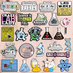 Science Chemical Molecular Structure Enamel Pins Chemistry Pharmacist Gene Strand Brooches Lapel Badge Jewelry Gift For Students