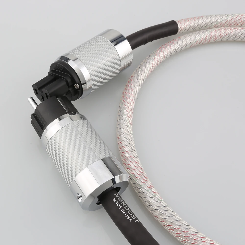 سلك طاقة عالي الجودة من Audiocrast إصدار الولايات المتحدة/الاتحاد الأوروبي مشغل أقراص مضغوطة، سلك طاقة، قابس طاقة Schuko للصوت