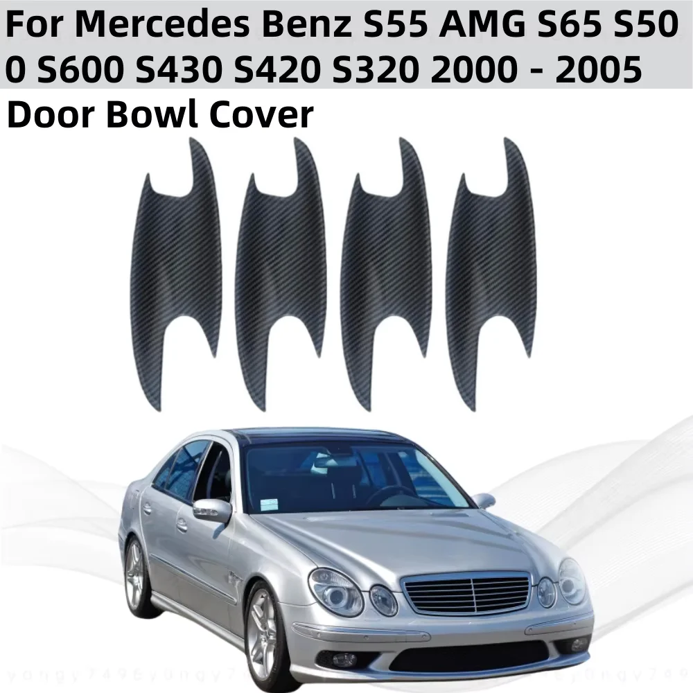 

Для Mercedes Benz S55 AMG S65 S500 S600 S430 S420 S320 2000-2005 Автомобильный аксессуар Карбоновая дверная ручка Крышки чаши Накладка Стиль пасты