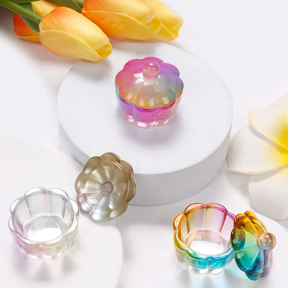 Mixing Glass Nail Art Tools Manicure Accessories Acrylic Powder Bowl Powder Liquid Dish Nail Crystal Cup Brush Washing Cup