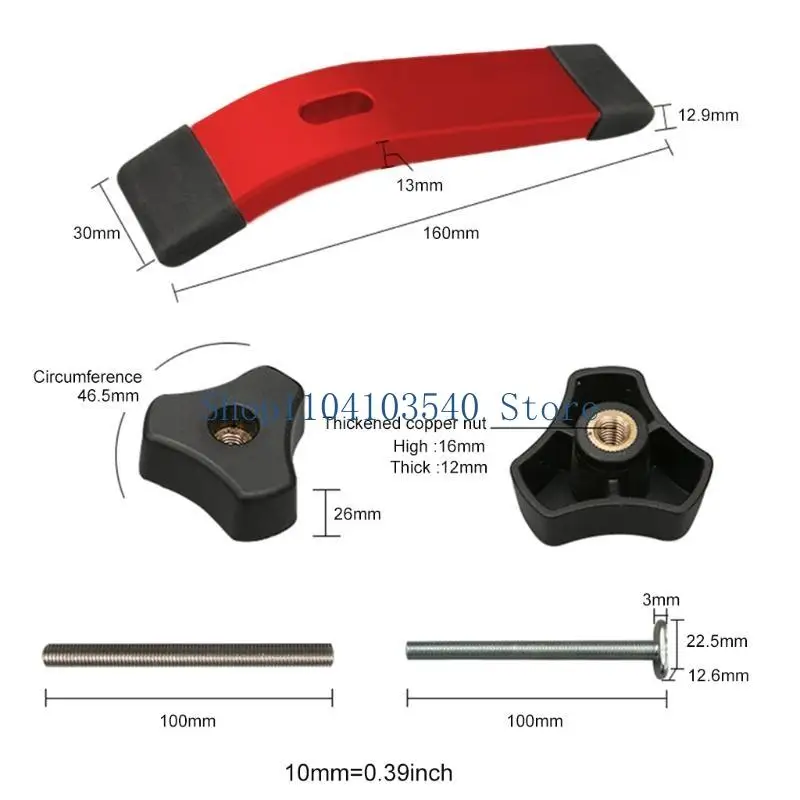 02DC Professional for T Tracks Hold Down Clamp Woodworking Great for CNC Router Clamp with Routers Drill Presses Table Saws J