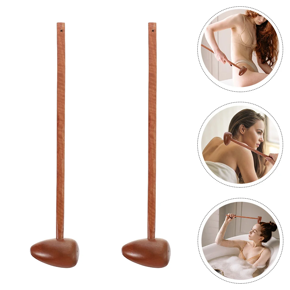 2 Pcs Wooden Claw Hammer Massage for Body Massager Hammers Spherical Long Handle Massging Supplies Back