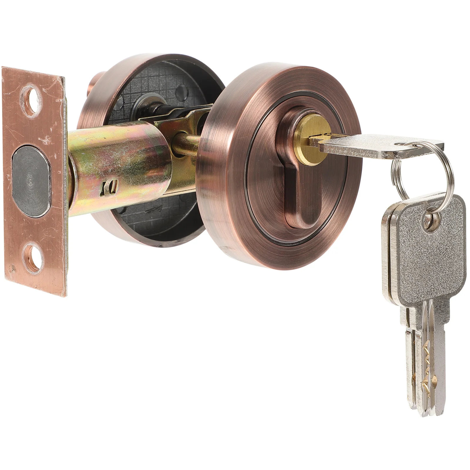 Single Cylinder Zinc Alloy Bedroom Door Lock Keyed Deadbolt Lock Long Service Life Secure Key Control for Interior Doors