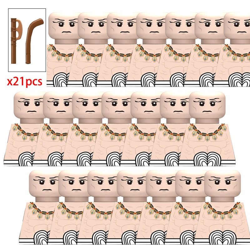 

21pcs Medieval Egyptian Soldiers Figures Building Blocks Bricks Warrior Parts Knight Sword Military Accessories Toys