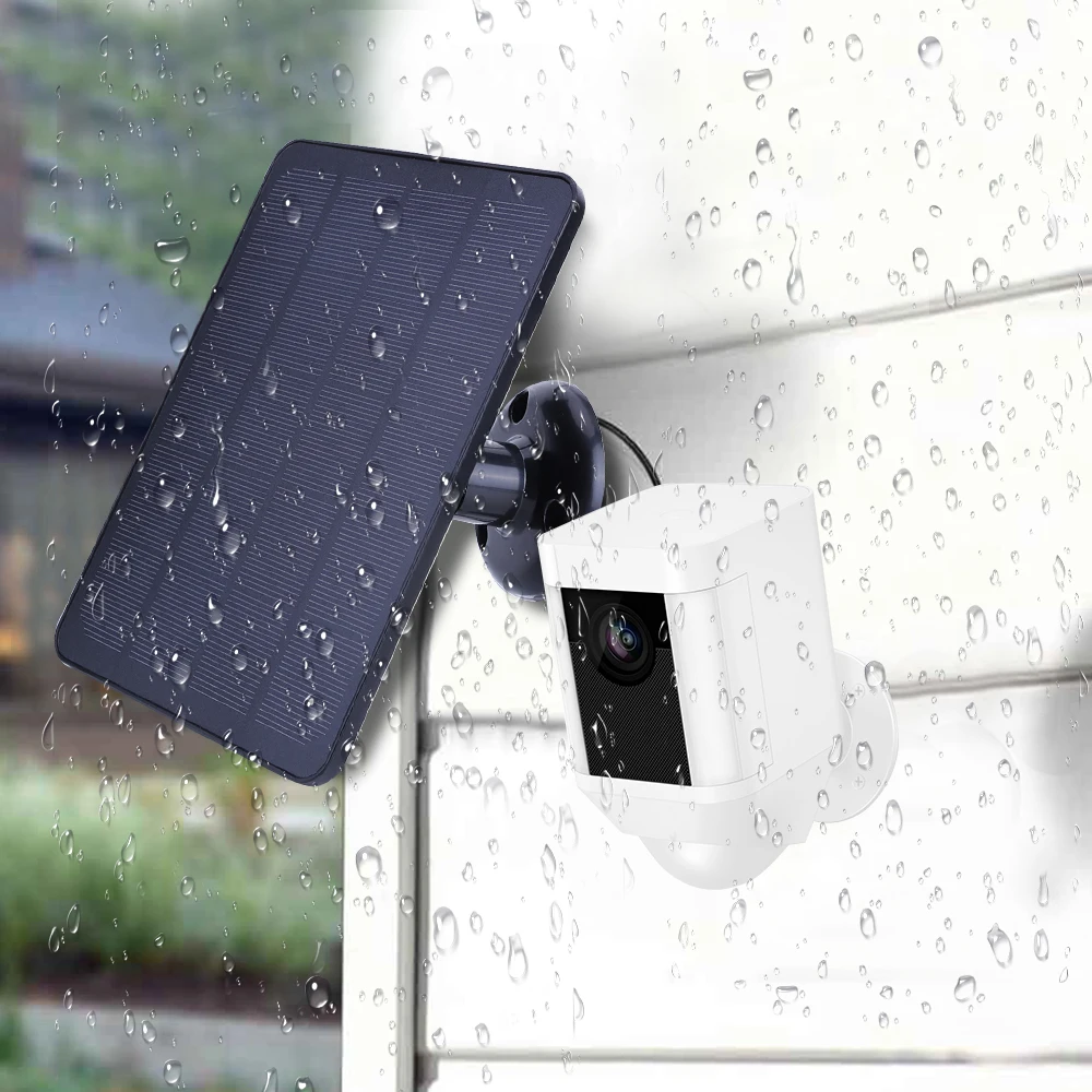 

4W 5V Solar Cell Panel Waterproof Adjustable Wall Mount Bracket with 9.8FT Charging Cable for Ring Stick Up&Spotlight Cam